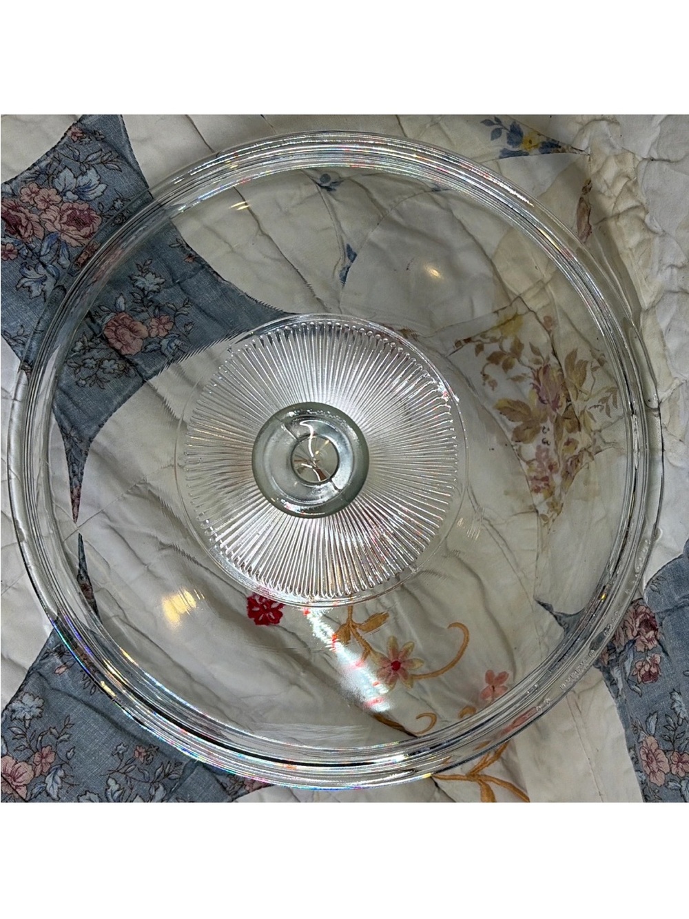 Vintage Pyrex 624C Clear Glass Replacement Lid 8.75” Round 2-Qt Casserole Cover